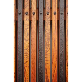 総欅 玉杢稀少材 霊亀波金具 格子蔵戸　W950Y 