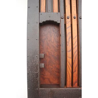 総欅 玉杢稀少材 霊亀波金具 格子蔵戸　W950Y 