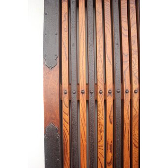 総欅 玉杢稀少材 霊亀波金具 格子蔵戸　W950Y 