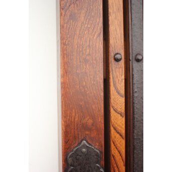 総欅 玉杢稀少材 霊亀波金具 格子蔵戸　W950Y 