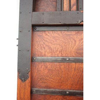 総欅 玉杢稀少材 霊亀波金具 格子蔵戸　W950Y 