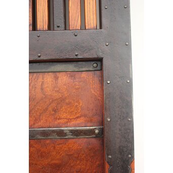 総欅 玉杢稀少材 霊亀波金具 格子蔵戸　W950Y 