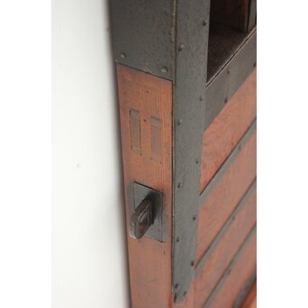 総欅 玉杢稀少材 霊亀波金具 格子蔵戸　W950Y 