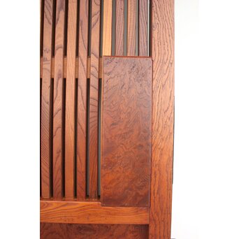 総欅 玉杢稀少材 霊亀波金具 格子蔵戸　W950Y 