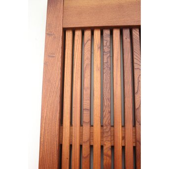 総欅 玉杢稀少材 霊亀波金具 格子蔵戸　W950Y 