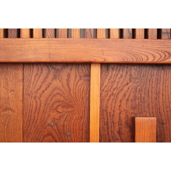 総欅 玉杢稀少材 霊亀波金具 格子蔵戸　W950Y 