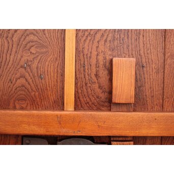 総欅 玉杢稀少材 霊亀波金具 格子蔵戸　W950Y 