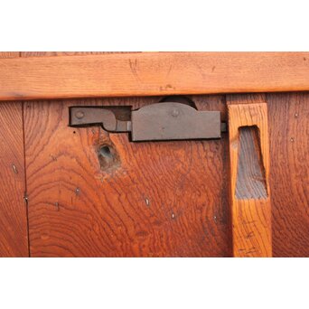 総欅 玉杢稀少材 霊亀波金具 格子蔵戸　W950Y 