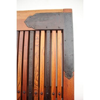 総欅 玉杢稀少材 霊亀波金具 格子蔵戸　W950Y 