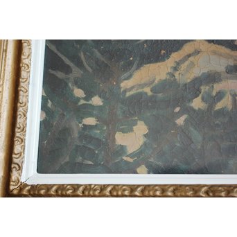 清水登之【風景 山】変形30号 油彩額装　Z090 