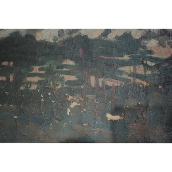 清水登之【風景 山】変形30号 油彩額装　Z090 