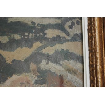 清水登之【風景 山】変形30号 油彩額装　Z090 