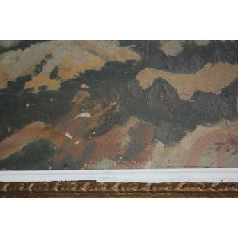 清水登之【風景 山】変形30号 油彩額装　Z090 