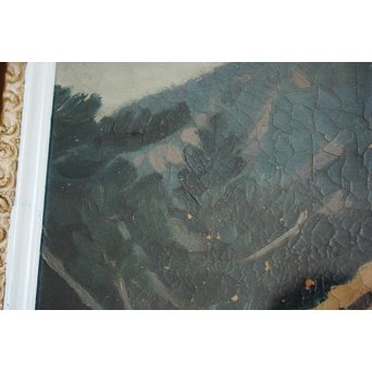 清水登之【風景 山】変形30号 油彩額装　Z090 