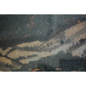 清水登之【風景 山】変形30号 油彩額装　Z090 