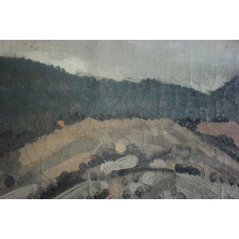 清水登之【風景 山】変形30号 油彩額装　Z090 