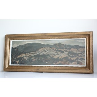 清水登之【風景 山】変形30号 油彩額装　Z090