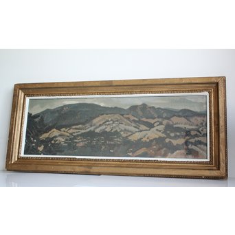 清水登之【風景 山】変形30号 油彩額装　Z090 