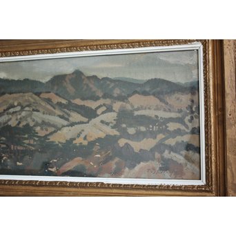 清水登之【風景 山】変形30号 油彩額装　Z090 