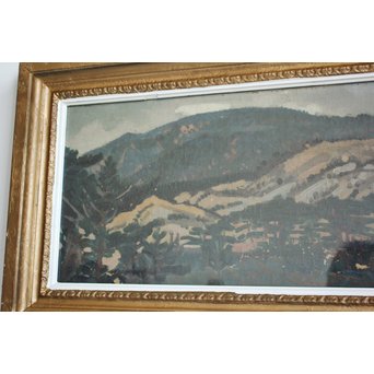 清水登之【風景 山】変形30号 油彩額装　Z090 