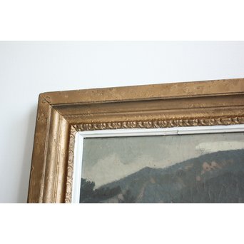 清水登之【風景 山】変形30号 油彩額装　Z090 