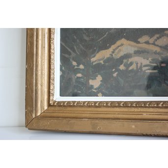 清水登之【風景 山】変形30号 油彩額装　Z090 