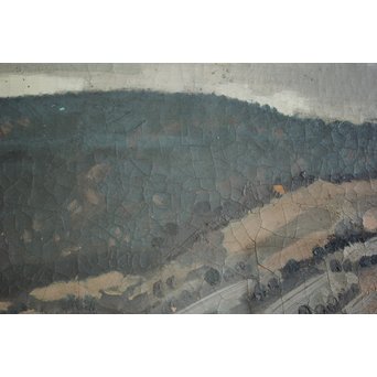 清水登之【風景 山】変形30号 油彩額装　Z090 