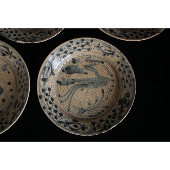 瀬戸呉須絵平皿 4客1組　P129 