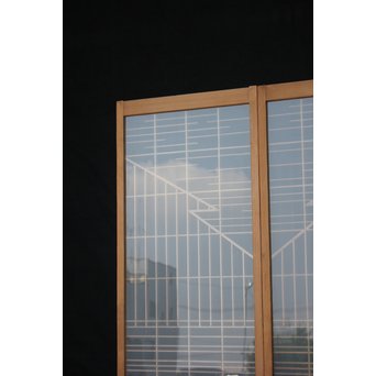 幾何学組子ガラス書院 2枚1組　R2450 