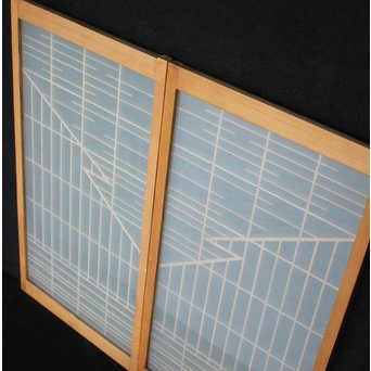 幾何学組子ガラス書院 2枚1組　R2450 