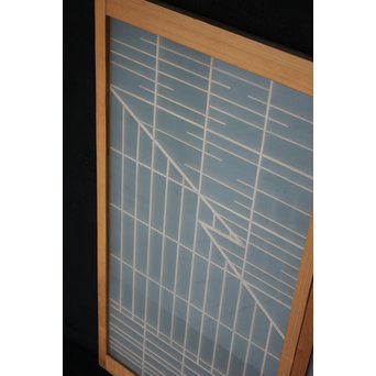 幾何学組子ガラス書院 2枚1組　R2450 