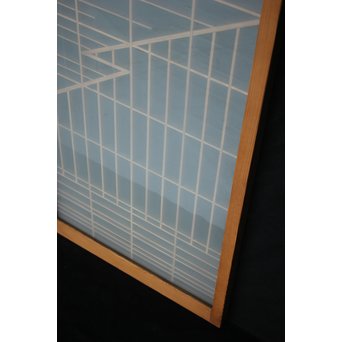 幾何学組子ガラス書院 2枚1組　R2450 