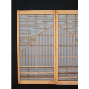 幾何学組子ガラス書院 2枚1組　R2450 