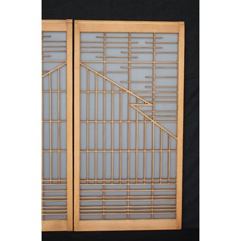 幾何学組子ガラス書院 2枚1組　R2450 