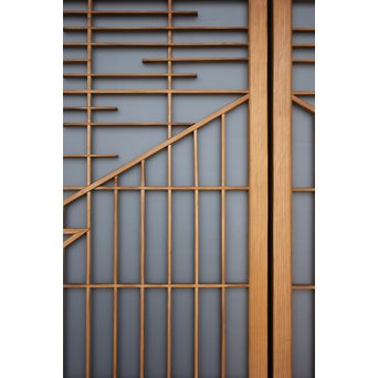 幾何学組子ガラス書院 2枚1組　R2450 