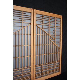 幾何学組子ガラス書院 2枚1組　R2450 