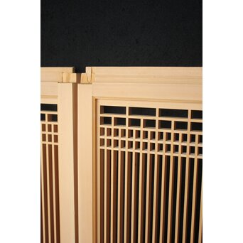 白木 繊細格子書院 4枚1組　R2454 