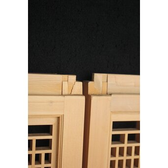 白木 繊細格子書院 4枚1組　R2454 