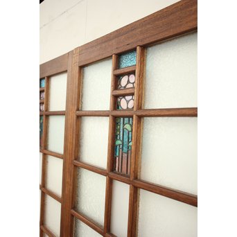 ステンドグラスと色ガラスの建具 2枚1組　GD1221Y 