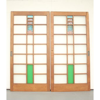 ステンドグラスと色ガラスの建具 2枚1組　GD1221Y