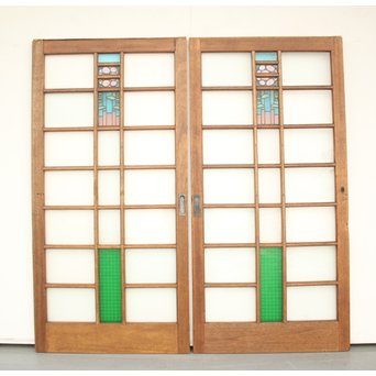 ステンドグラスと色ガラスの建具 2枚1組　GD1221Y 