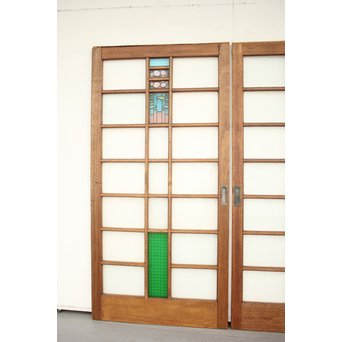 ステンドグラスと色ガラスの建具 2枚1組　GD1221Y 