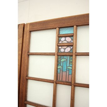 ステンドグラスと色ガラスの建具 2枚1組　GD1221Y 
