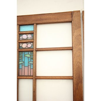 ステンドグラスと色ガラスの建具 2枚1組　GD1221Y 