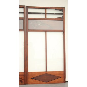 鳳凰透かし 飾り上質ガラス戸 2枚1組　GD1222Y 