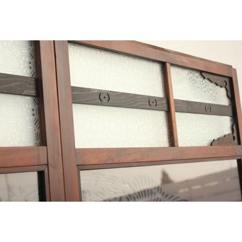 鳳凰透かし 飾り上質ガラス戸 2枚1組　GD1222Y 