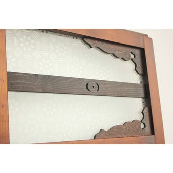 鳳凰透かし 飾り上質ガラス戸 2枚1組　GD1222Y 