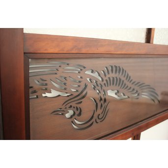 鳳凰透かし 飾り上質ガラス戸 2枚1組　GD1222Y 