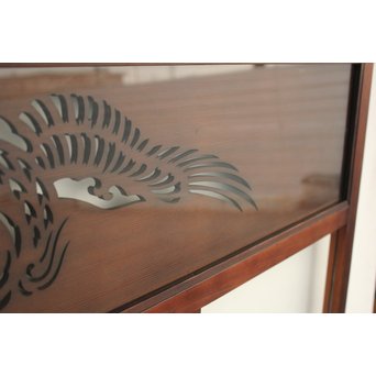 鳳凰透かし 飾り上質ガラス戸 2枚1組　GD1222Y 