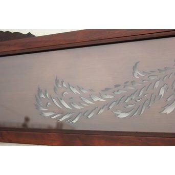 鳳凰透かし 飾り上質ガラス戸 2枚1組　GD1222Y 